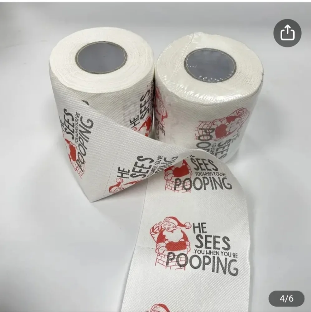 5 Rolls of Santa Claus Funny Toilet Paper